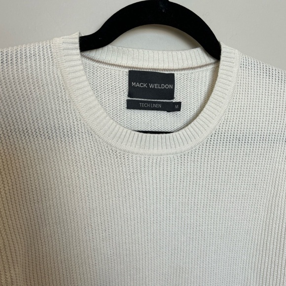 Men’s Mack Weldon Tech Linen Sweater, Ivory, Medium - Picture 4 of 8